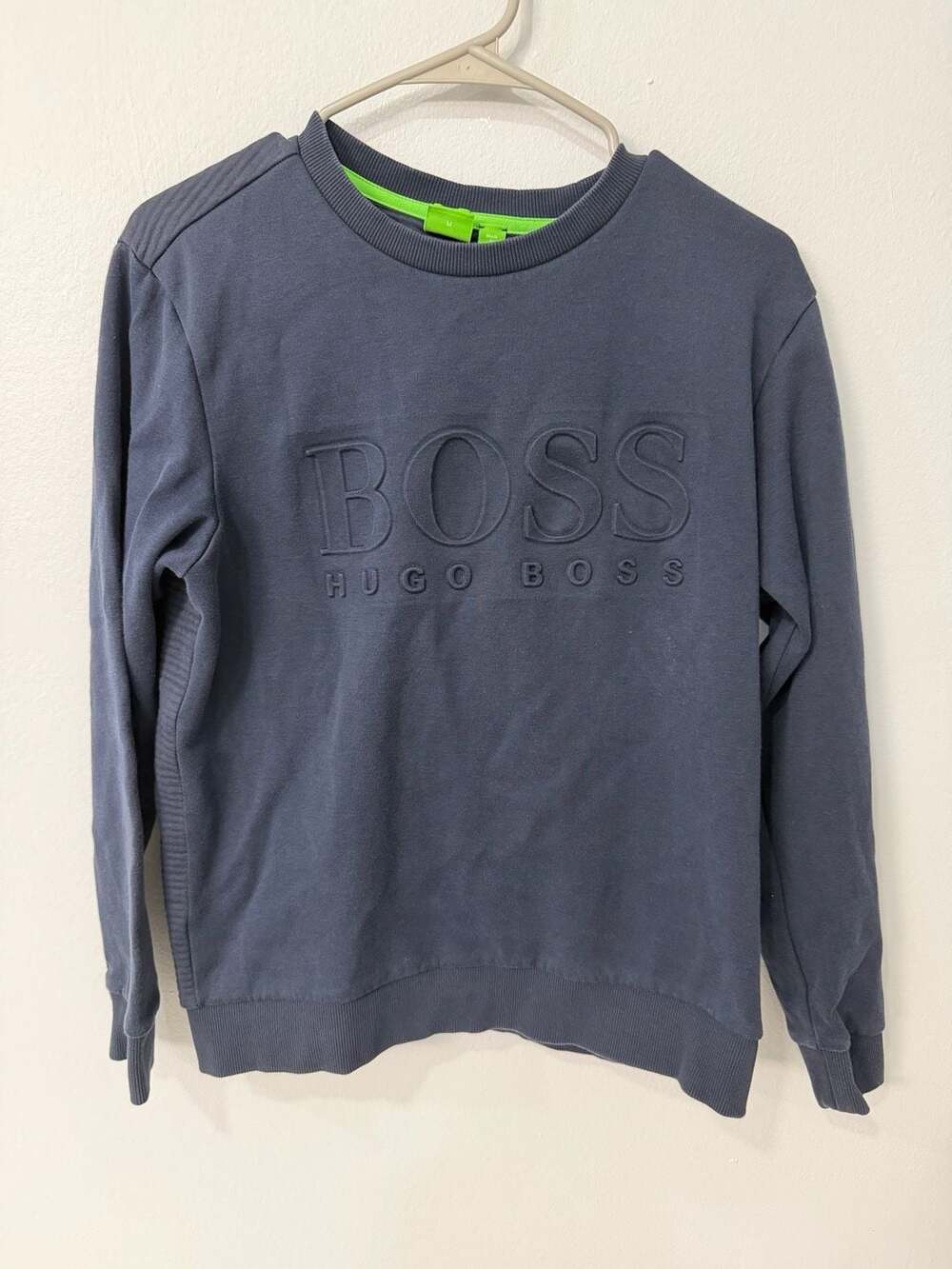 BOSS Hugo Boss Salbo Slim Fit Embossed Logo Crewneck Sweatshirt